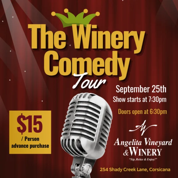 Winery Comedy Tour Sept 25 2026